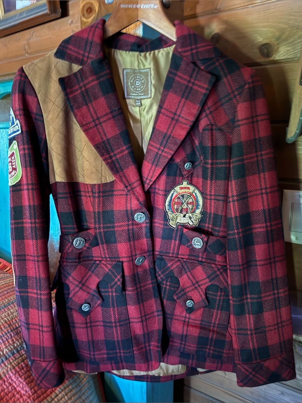 VINTAGE DOUBLE D RANCH HUNTER’S BUFFALO PLAID JACKET, size XS